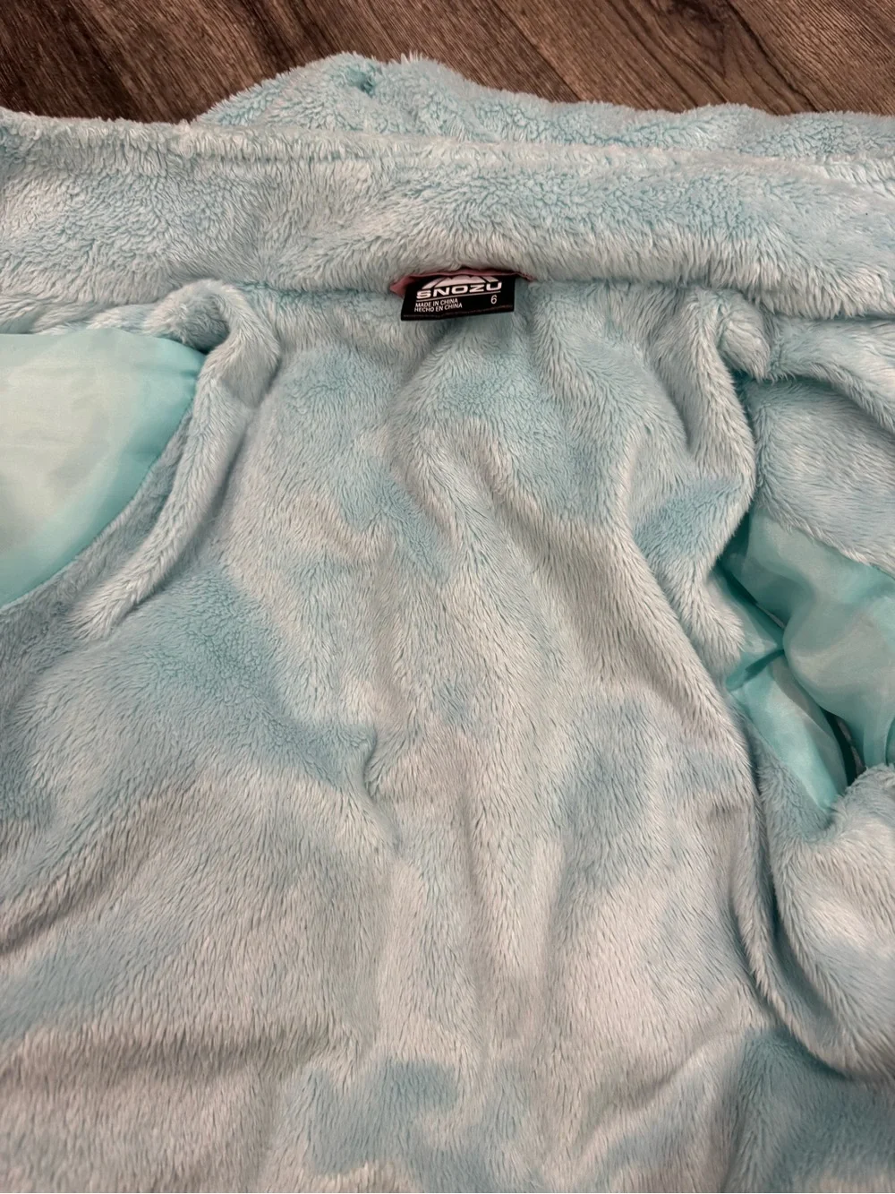 Snozu Pink Quilted Hooded Puffer Jacket with Blue Lining